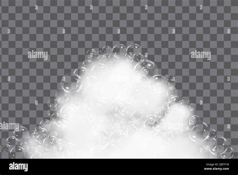 Shampoo Bubbles Texture Bath Foam Isolated On Transparent Background