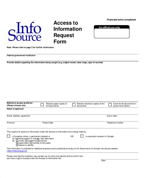 Free Sample Information Request Forms In Ms Word Pdf