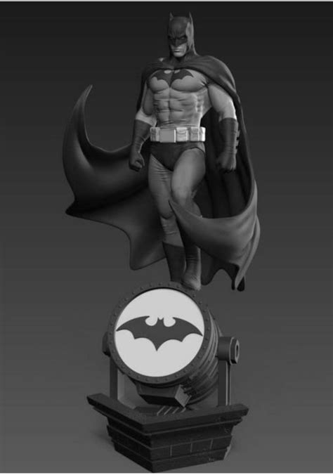 Batman On Batsignal 3d Printing Stl File In 2024 Batman Batman Statue Batman Fan Art