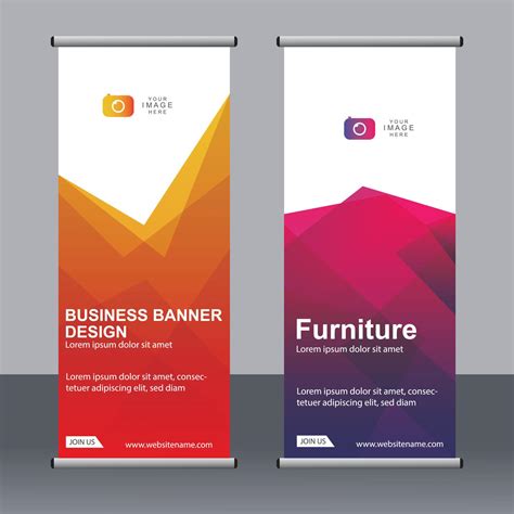 Business Banner Roll Up Set Standee Banner Template Vector Art