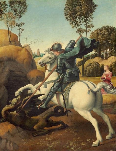 Saint George and the Dragon Oil Painting By Raphael | Pinturas raphael ...