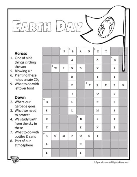 Earth Day Crossword Ans Woo Jr Kids Activities Childrens Publishing