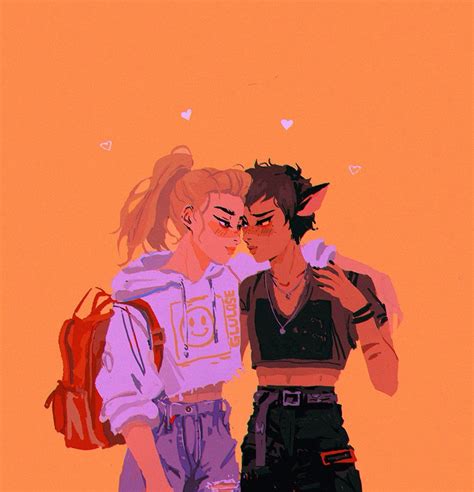 Alice On Twitter Modern Au Catradora Lesbian Art Cute Lesbian Couples Drarry Magic Sword