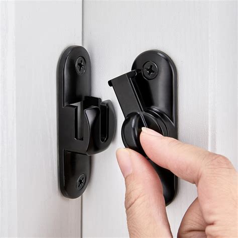 Snapklik.com : 4 Packs Black Barn Door Latches,90/180 Degree Gate Lock