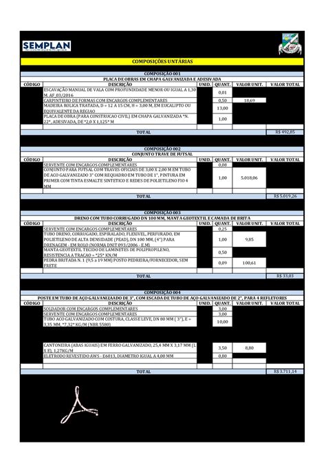Planilha Cpu S Pdf Ass Prefeitura Municipal De Augusto Corr A
