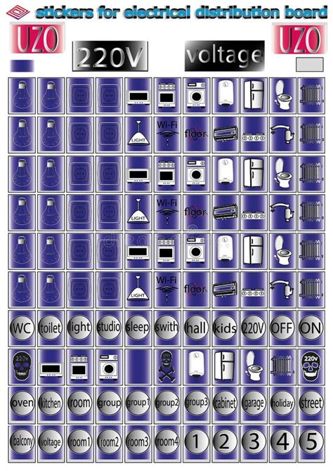 Etiquetas Engomadas De Los Aparatos El Ctricos Del Hogar Para El