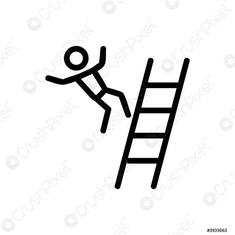 Man Falling From Stairs Icon Vector Outline Illustration Stock Vector