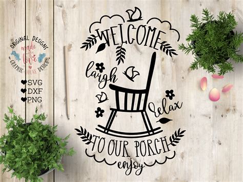 Welcome To The Porch Cut File In SVG DXF PNG 94026 SVGs Design