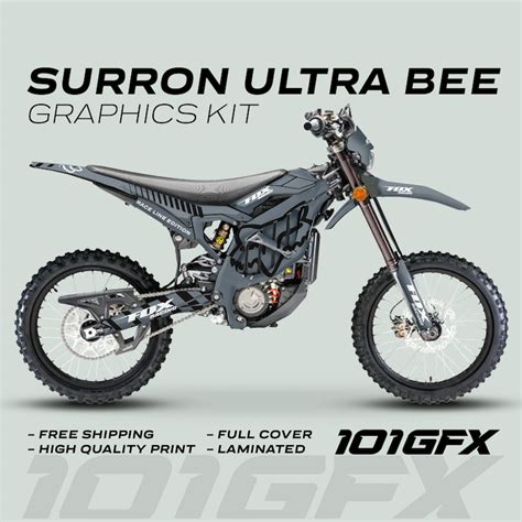 Surron Ultra Bee Graphics Kit Fox Race Line Grey Black Decals Stickers