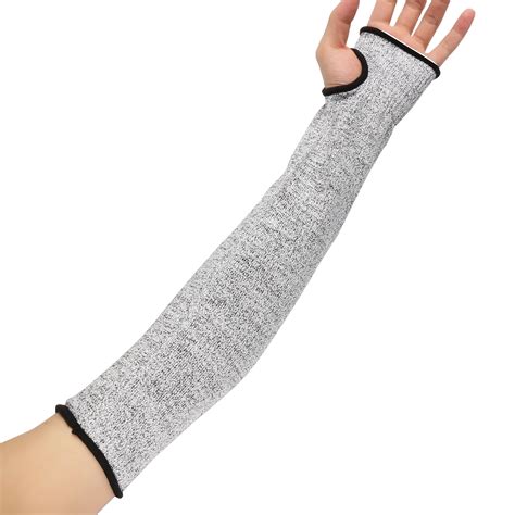 Arm Protection Hppe Cut Resistant Sleeve With Thumb Hole