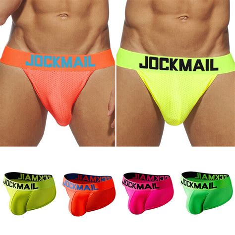JOCKMAIL Men S Jockstrap Thong Mesh Bikini Briefs Sexy Gay Underwear G String U EBay