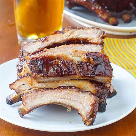 Honey Barbecue Ribs. Tender sweet sticky BBQ ribs from the oven!