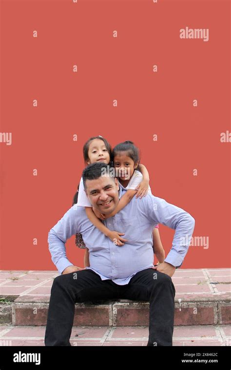 Divorced Single Dad Plays With His Two Brunette Latina Daughters Show Their Love And Celebrate