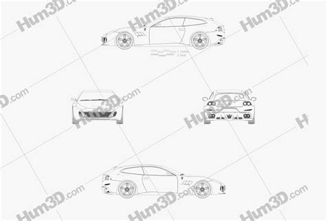 Ferrari GTC4Lusso 2017 Blueprint 3DModels