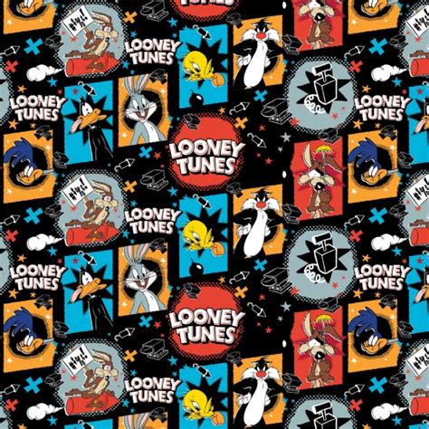 Looney Tunes Be Looney Explosive Cast Fabric Black The Quilt Shop