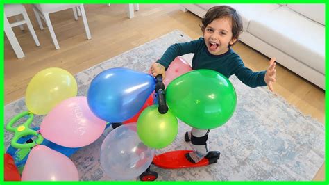 Scooteri Balonla S Sled K Ve Balon Sava I Yaptik Oynadik Youtube