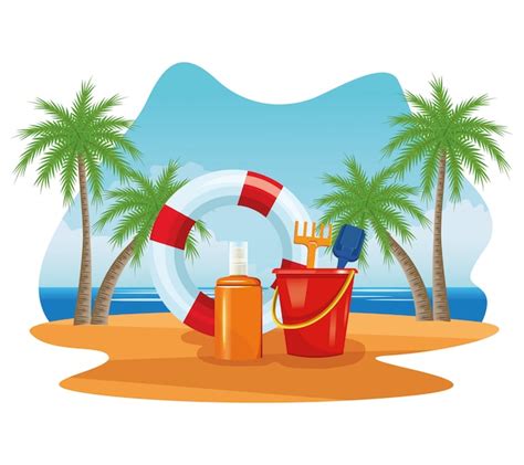 Vacaciones De Verano Y Dibujos Animados De Playa Vector Gratis