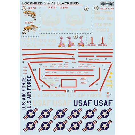print scale    lockheed sr  part  decals  aircraft