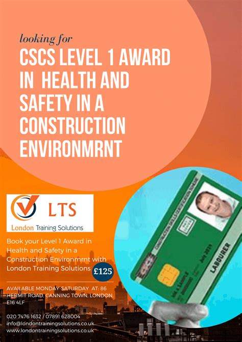 Cscs Level 1 Award In Health And Safety In A Construction Environment London Training Solutions