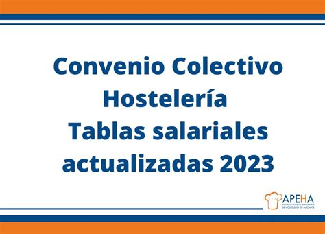 Tablas Salariales 2024 Convenio Hosteleria Image To U