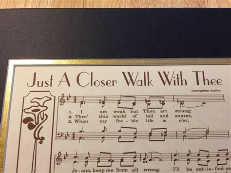 Just A Closer Walk With Thee Hymn Wall Art Custom Etsy