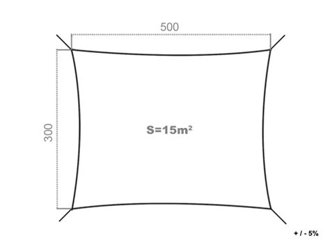 Voile d ombrage rectangulaire 280g m² 5 x 3 m Haute densité