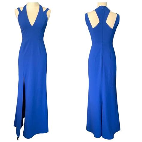 Halston Heritage Dresses Halston Heritage Sz Blue Double Strap Cut