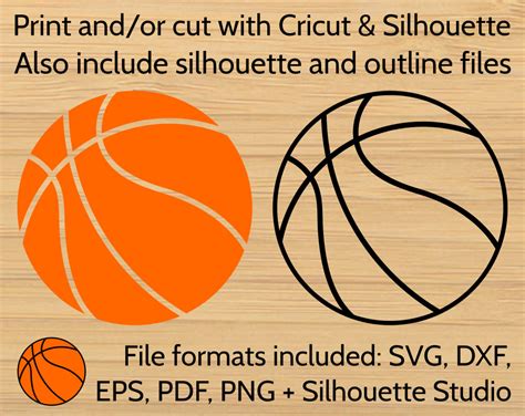 SVG Basketball Ball Cut File Optimized For Cricut Silhouette Basket