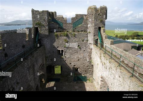 view from the interior walls of 13th century greencastle royal castle ...