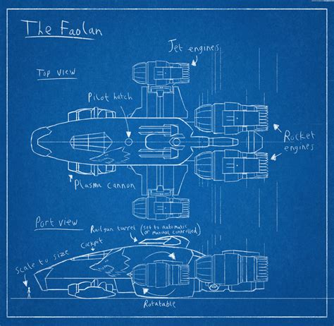 Spaceship blueprint: The Faolan by HarveyGall on DeviantArt