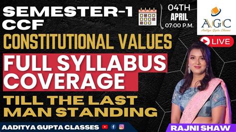 Constitutional Values Ccf Nep Full Syllabus Coverage Cu Exams