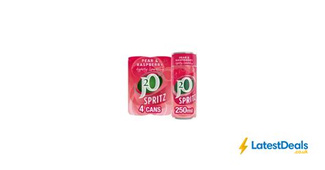 J2o Pear And Raspberry Spritz 4x250ml £2 At Asda