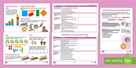 Eyfs Maths Assessment White Rose Maths Light And Dark