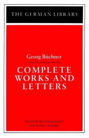 Complete Works And Letters German Library By George Buchner 1986 05