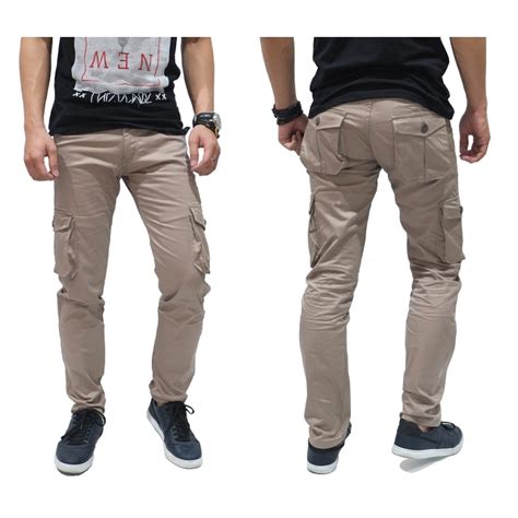 Celana Panjang Chino Cargo Khaki