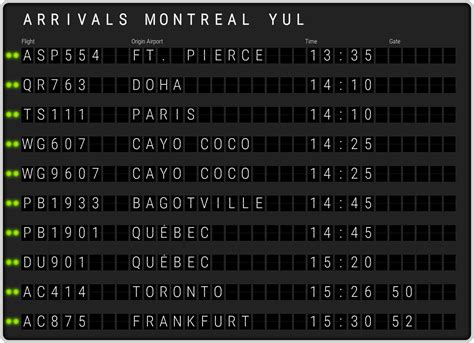 Montreal Montréal-Dorval Airport [YUL] Arrivals & Flight Schedules