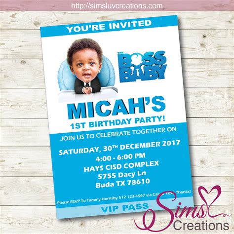 BOSS BABY BIRTHDAY PRINTABLE INVITATION | BOSS BABY PARTY INVITATION ...