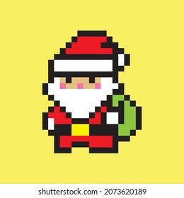 Santa Claus Pixel Art Bits Stock Vector Royalty Free