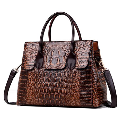 Mulheres Crocodilo Couro Bolsas Designer Feminino Vintage Retro Tote