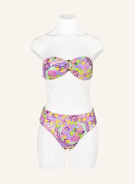 Vilebrequin Bandeau Bikini Top Rainbow Flowers Lune In Light Purple