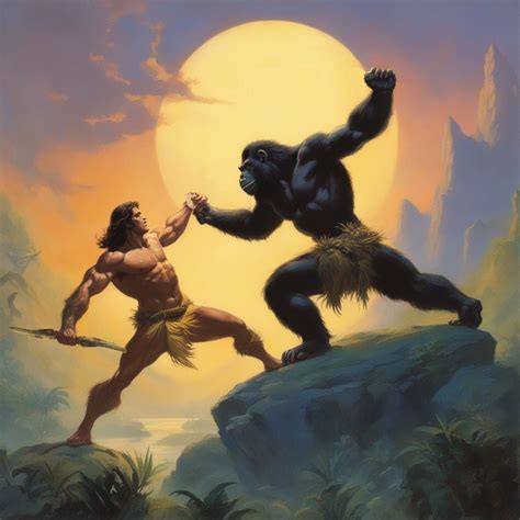 Tarzan Wrestling A Gorilla By Zenart07 On Deviantart