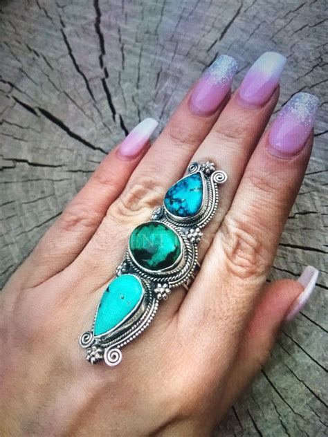 Turquoise Ring Turquoise Ring Sterling Silver Natural | Etsy