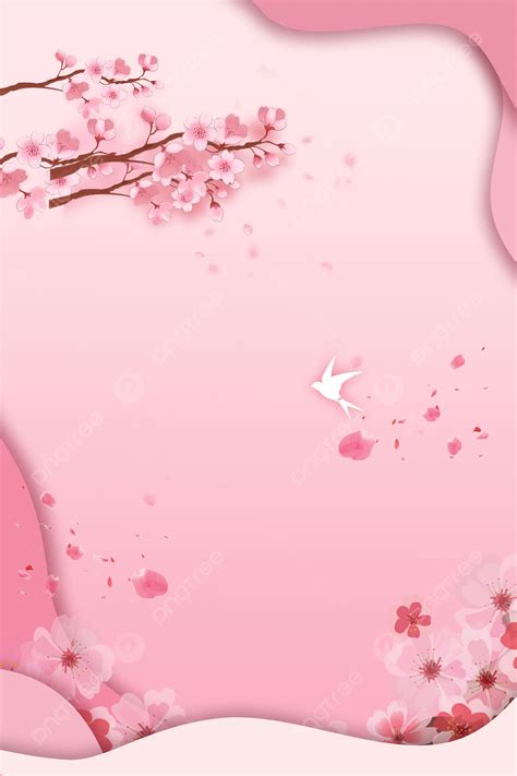 Beautiful Romantic Cherry Blossom Festival Flat Material Background Beautiful Romantic Cherry