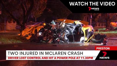 Two Injured As 300 000 Sports Car Smashes Into Power Pole 7news