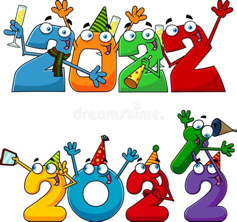 Funny Numbers Cartoon Characters Stock Vector Illustration Of Four