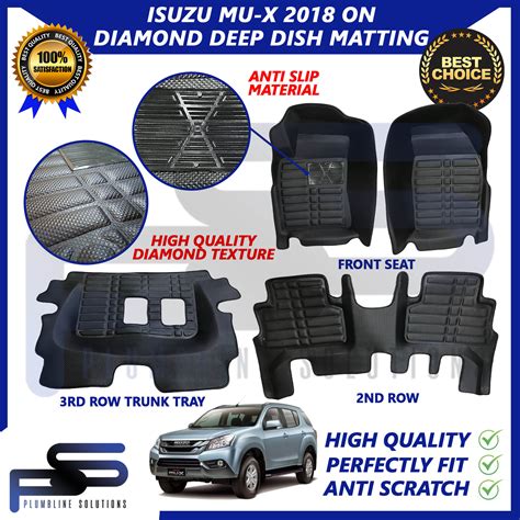 New Arrival D Black Diamond Surface Deep Dish Matting For Isuzu Mu X