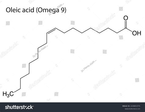 EPS Molecular Structure Of Oleic Acid Omega 9 Royalty Free Stock