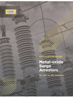 Application Guide Metal Oxide Surge Arresters Application Guide Metal