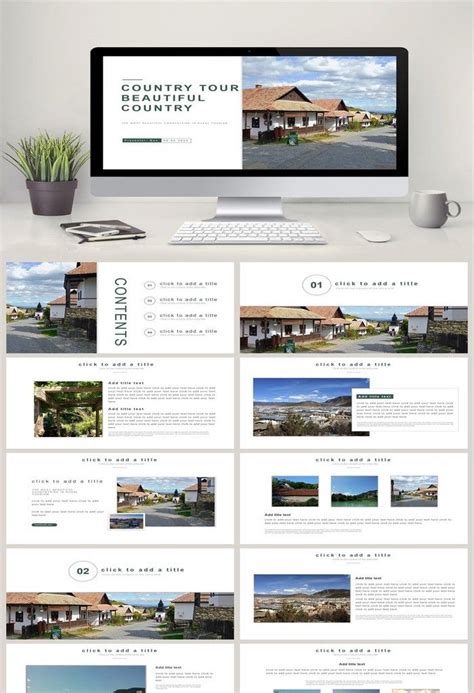 Pariwisata Pedesaan Hijau Template Ppt Bergambar Negara Paling Indah