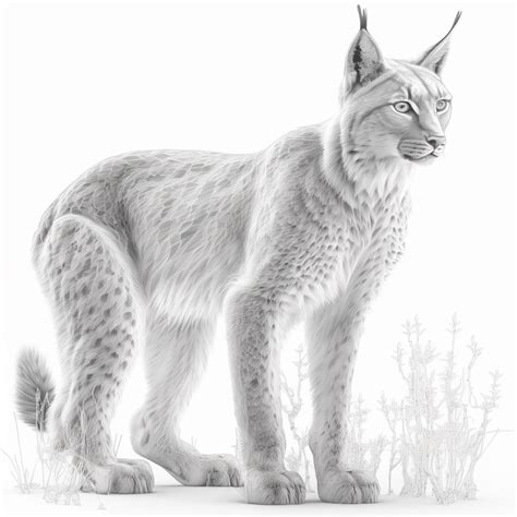 Premium Ai Image Eurasian Lynx Outline Image Ai Generative Art